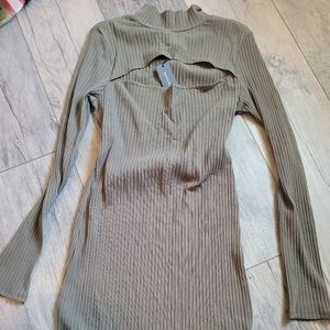 Peep front fitted dress